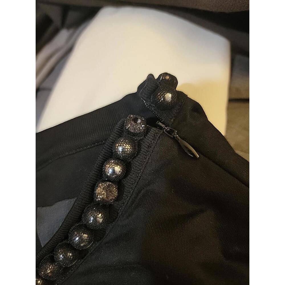 GIVENCHY  Size S Women's Black Top Blouse Witn Neck Details & Shoulder Zip #C - Picture 2 of 15